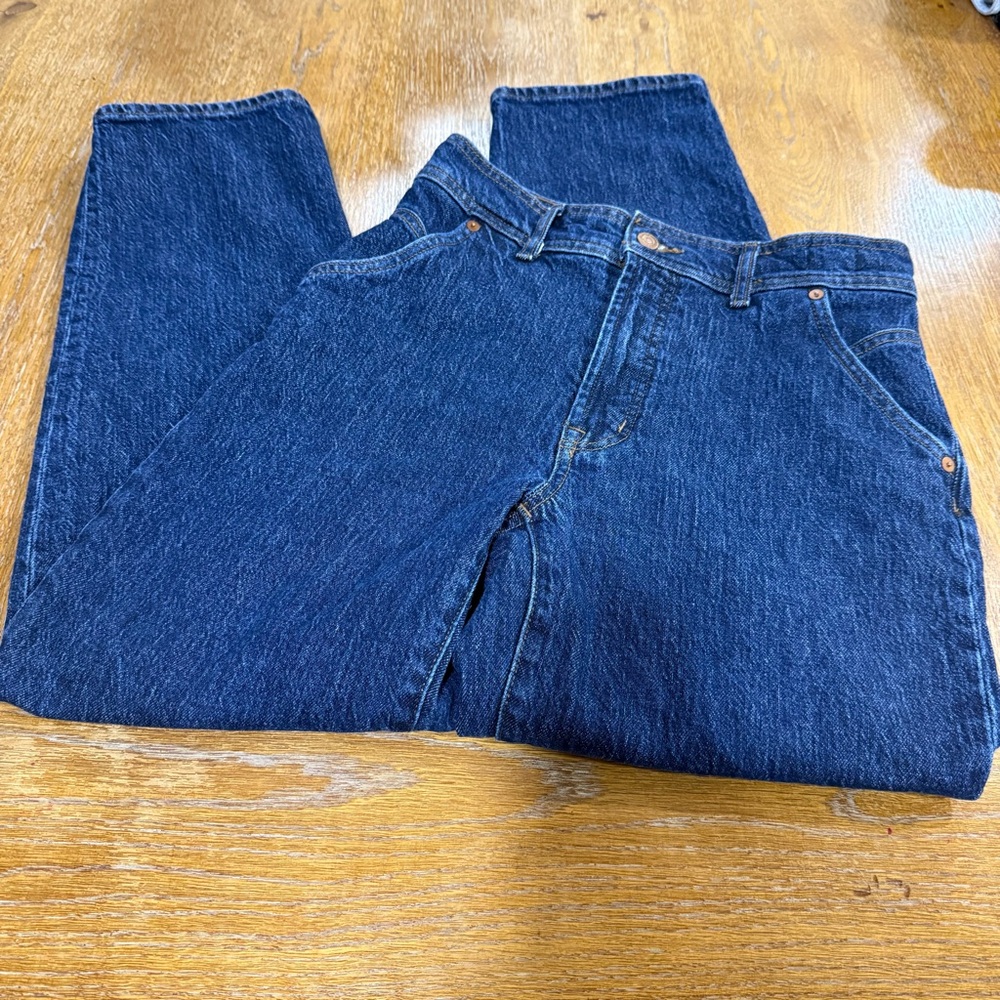 Madewell Women's Straight Leg Jeans in Dark Blue